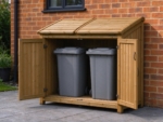Double Timber Wheelie Bin Store, Natural