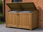 Double Timber Wheelie Bin Store, Natural