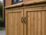 Double Timber Wheelie Bin Store, Natural