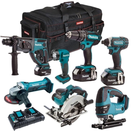 Makita 18V 7 Piece Cordless Kit with 3 x 5.0Ah Batteries T4TKIT-44