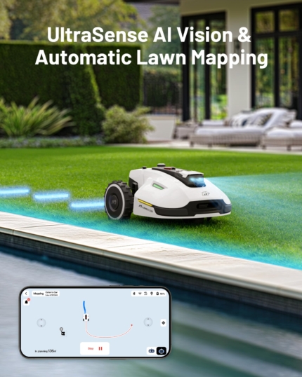 Mammotion YUKA 2000 Robot Lawn Mower Wire-Free – AI Vision, up to 2000 m², 45% Slopes