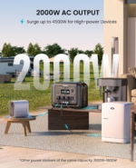 Portable Power Station 2048Wh 2000W LiFePO4 – Solar Generator with UPS & Fast Charging, 230V