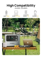 Portable Power Station 2048Wh 2400W LiFePO4 – Solar Generator for Home Backup & Camping, 240V