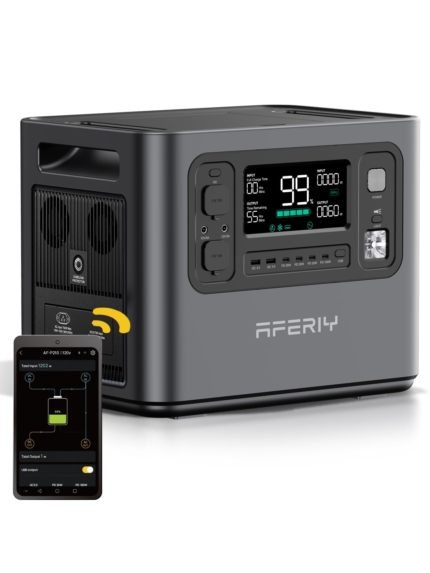Portable Power Station 2048Wh 2400W – LiFePO4 Solar Generator with Wheels