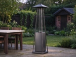 Pyramid Gas Patio Heater with Glass Flame Tube, Graphite