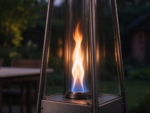 Pyramid Gas Patio Heater with Glass Flame Tube, Graphite