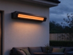 Wall-Mounted Electric Infrared Patio Heater, 2 kW, Black