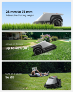 Wire-Free Robot Lawn Mower with Vision Navigation for Gardens up to 800 m² – 3D Obstacle Avoidance
