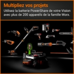 WORX Landroid Vision WR202E Robot Lawn Mower – up to 250 m², 20V PowerShare, Rain Sensor
